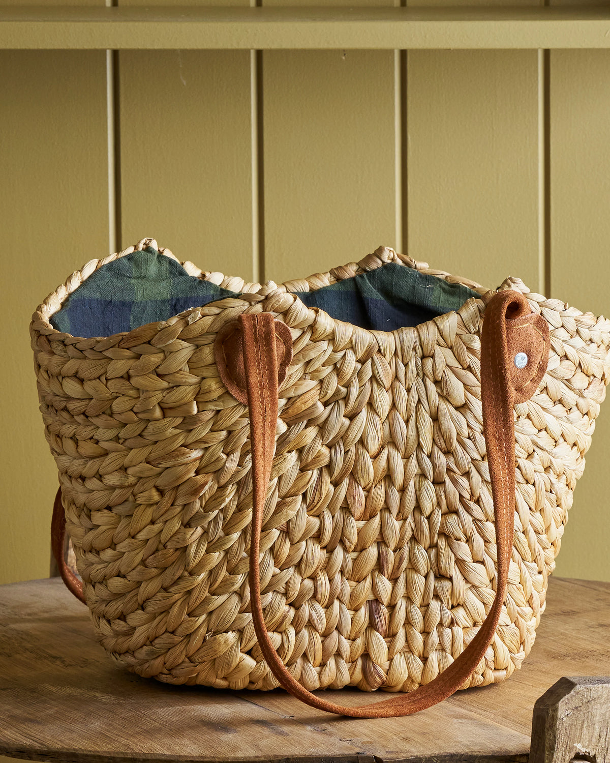 Robert Gordon | Market Lane Basket - Tartan w/Suede Handles
