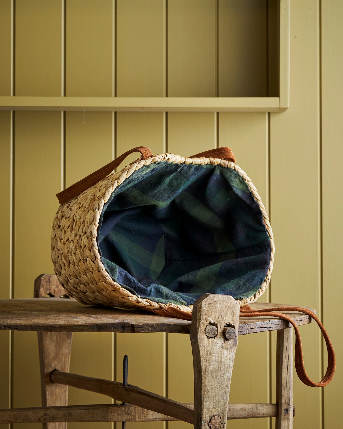 Robert Gordon | Market Lane Basket - Tartan w/Suede Handles