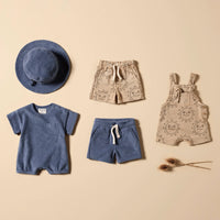 Wilson + Frenchy | Deep Blue Organic Terry Growsuit
