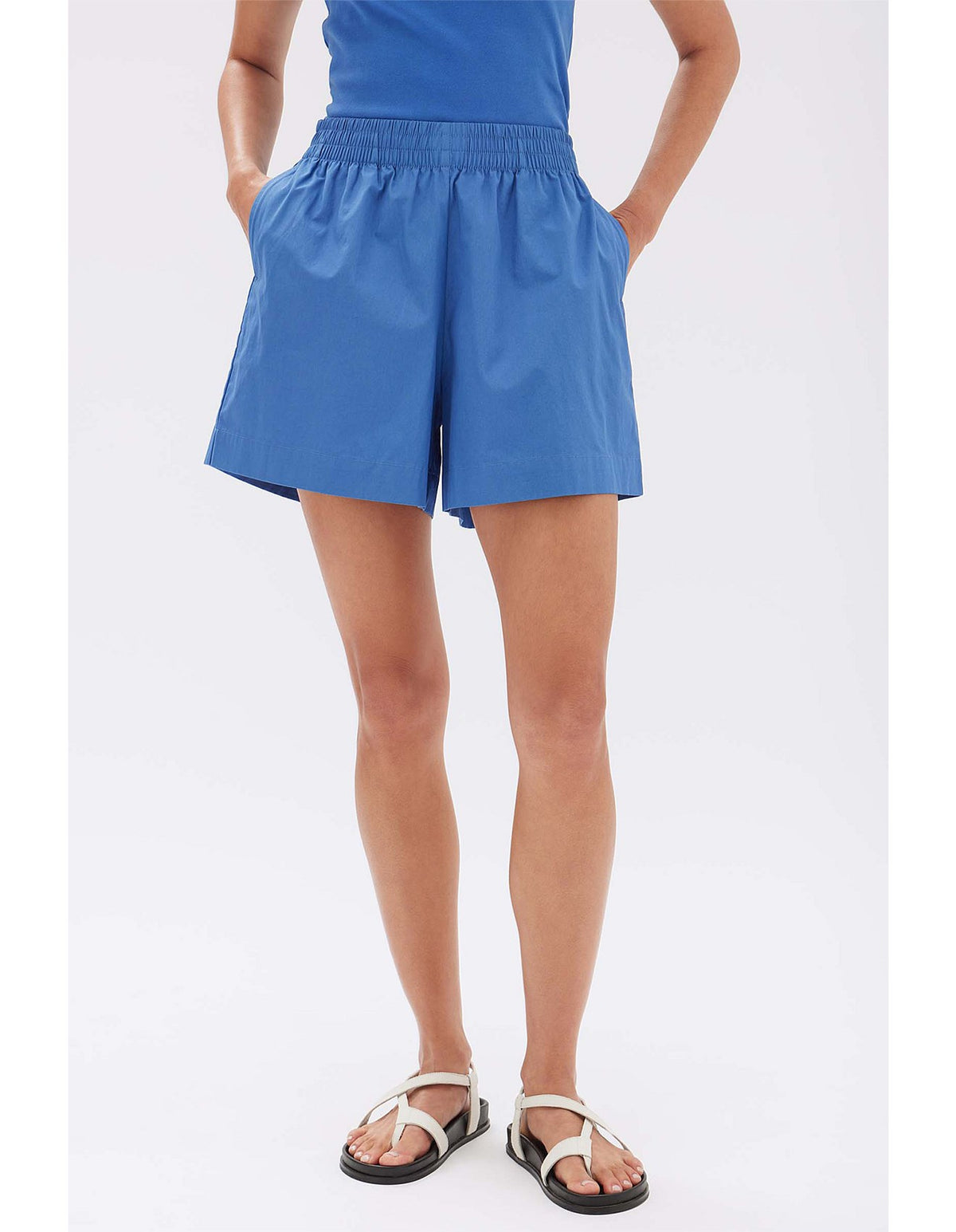 Assembly Label | Jaida Poplin Short - Lapis