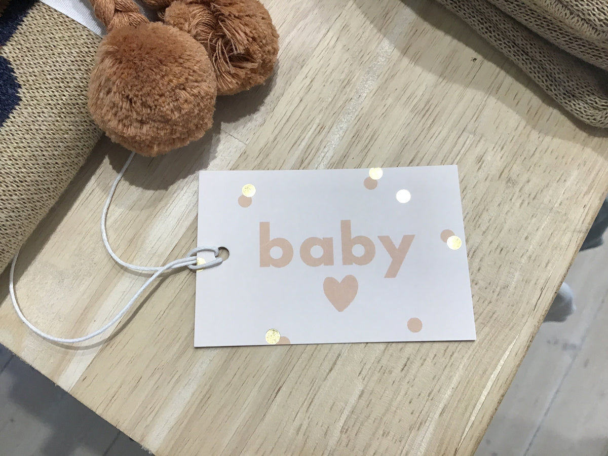 Elm Paper | Confetti Baby Tag Sand