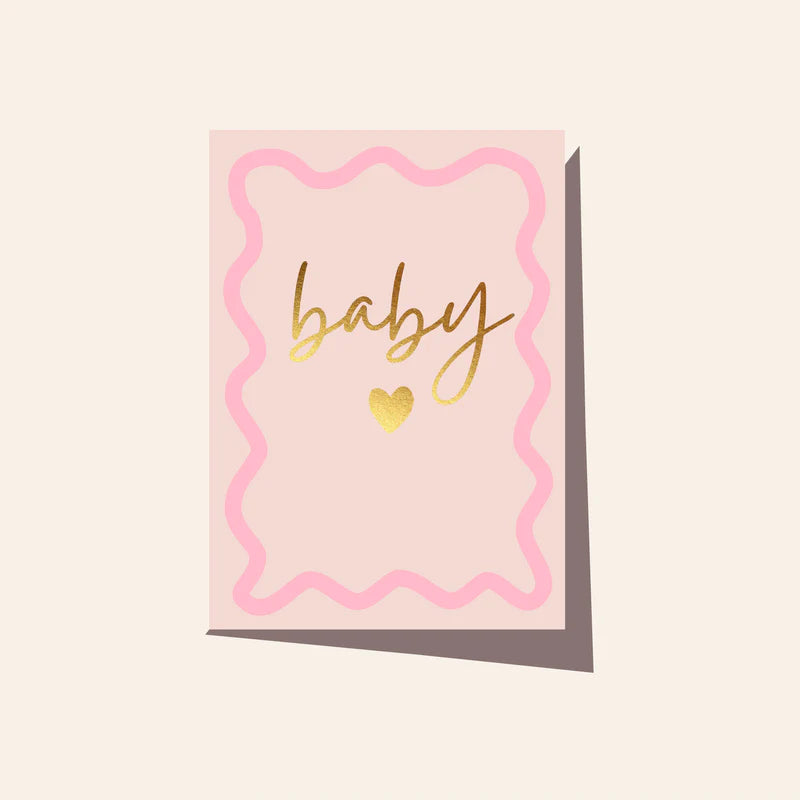 Elm Paper | Wavy Baby Pink Card