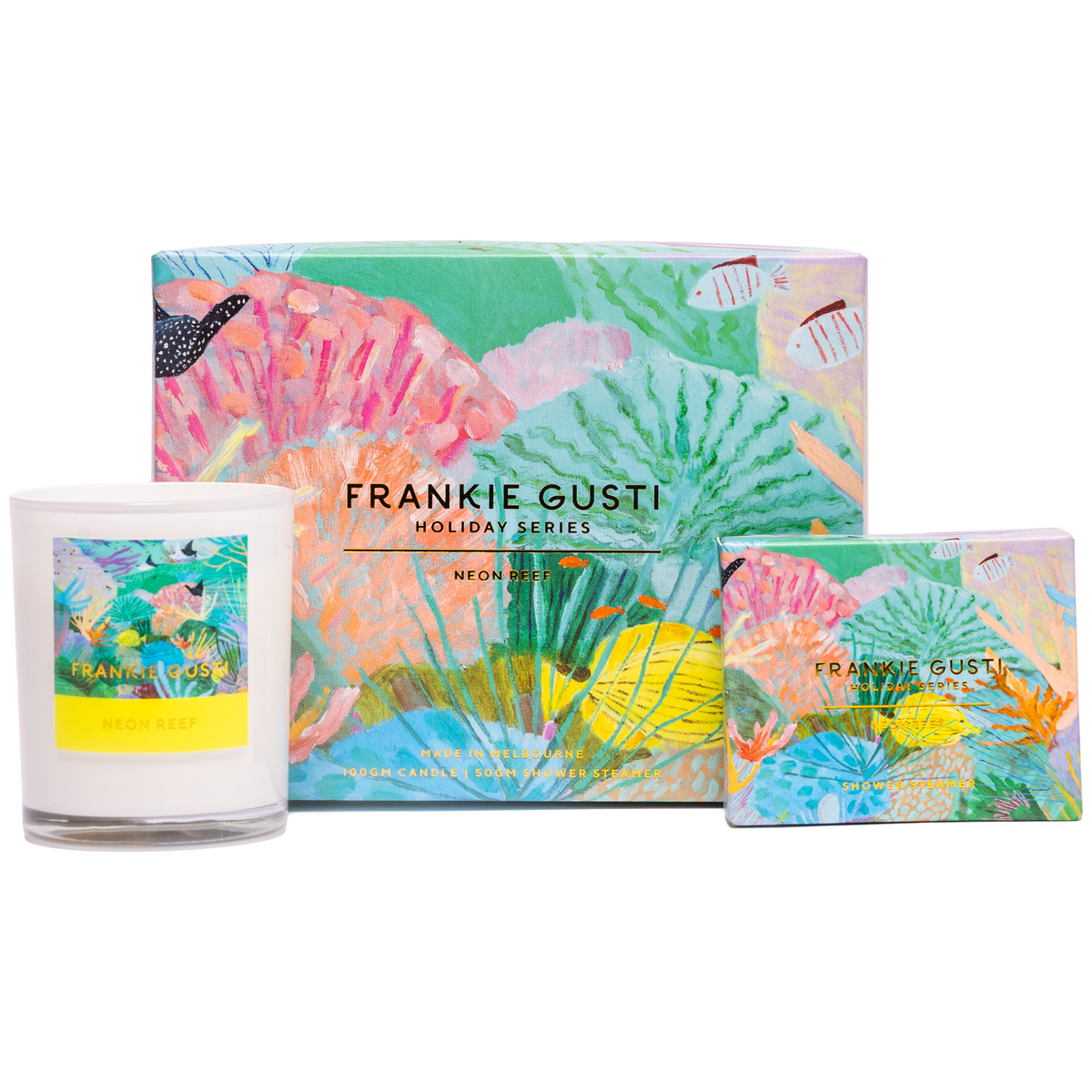 Franki Gusti | Neon Reef - Candle + Steamer Duo