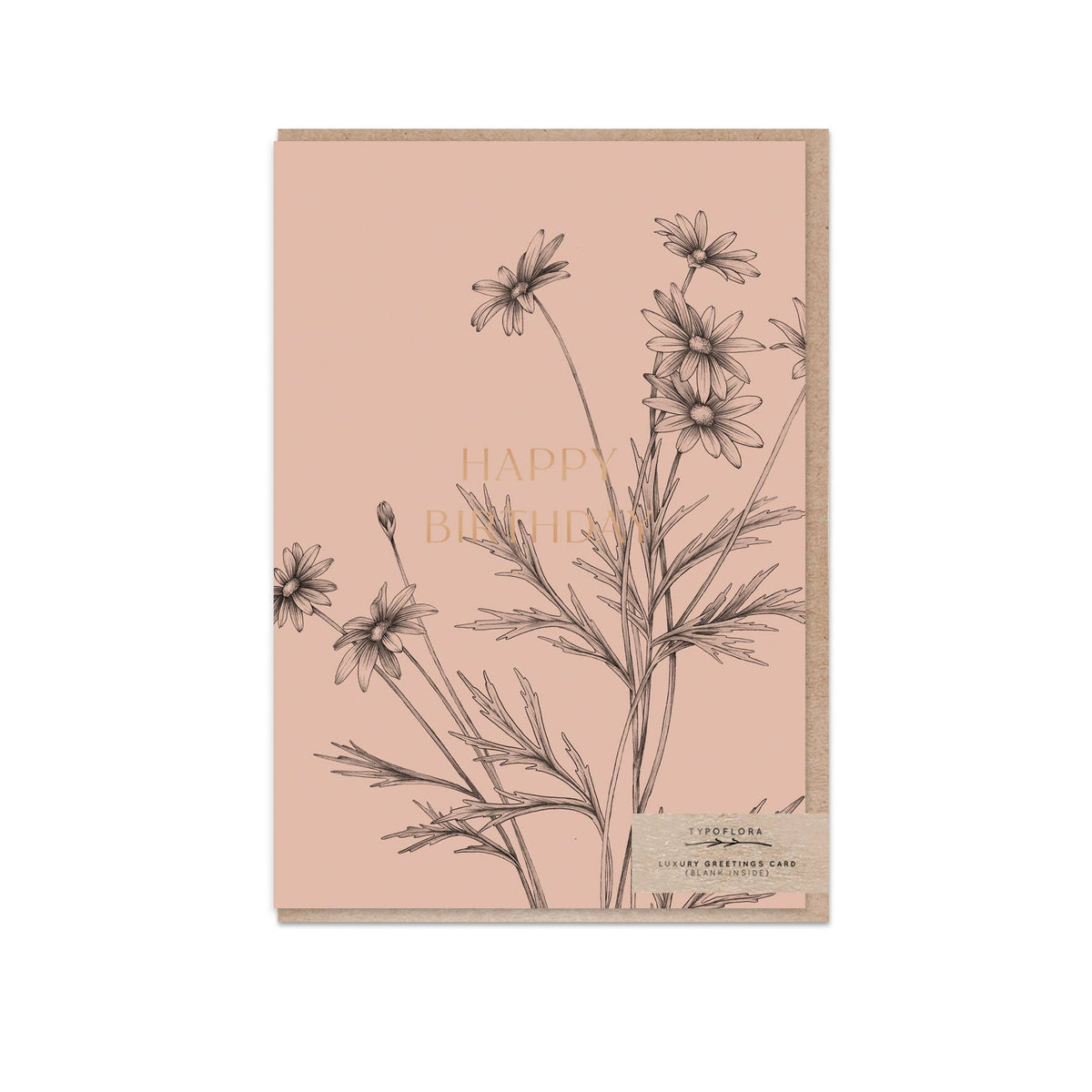 Typoflora - Daisy Birthday Card