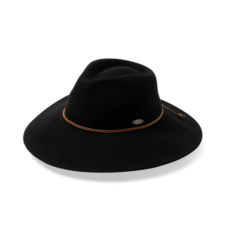 Morzine Wide Brim Fedora - Black or Camel