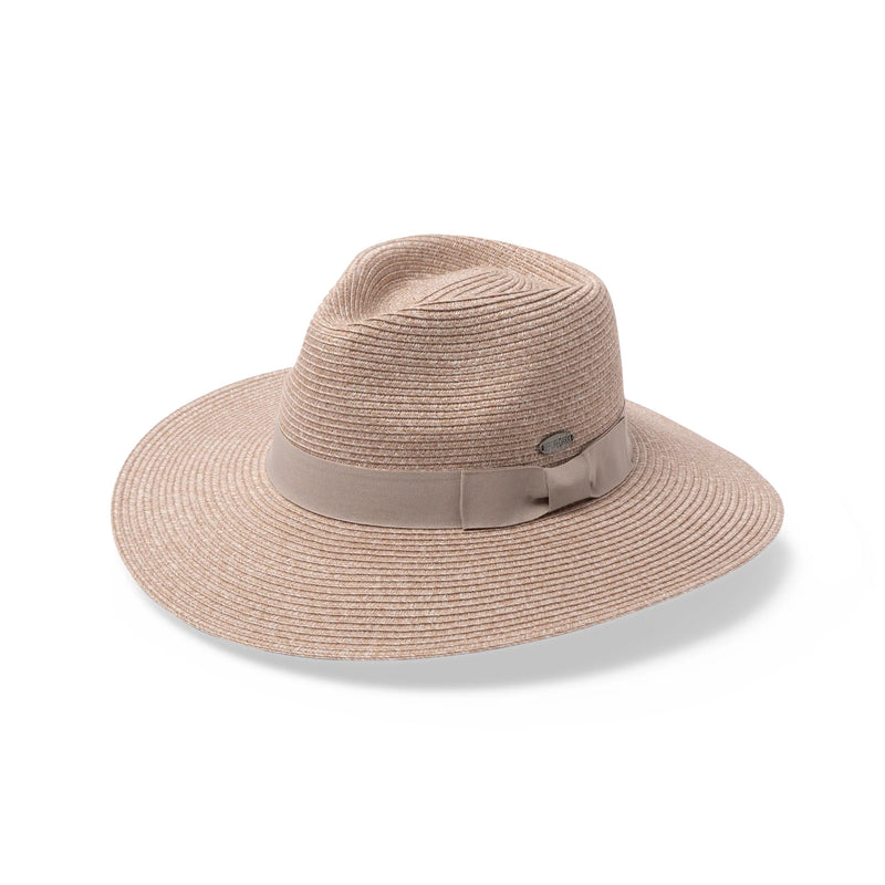 Fiona Wide Brim Fedora - Sandstone M/L