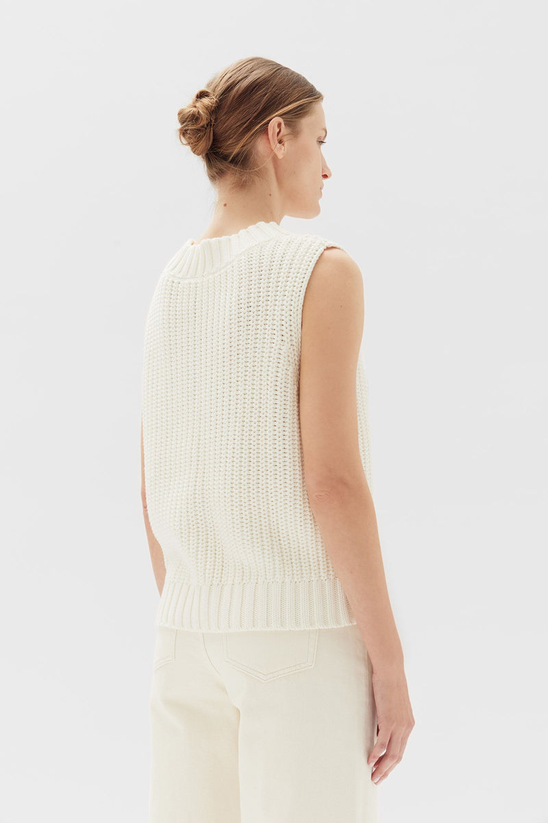 Assembly Label | Charlotte Cotton Knit Vest Cream