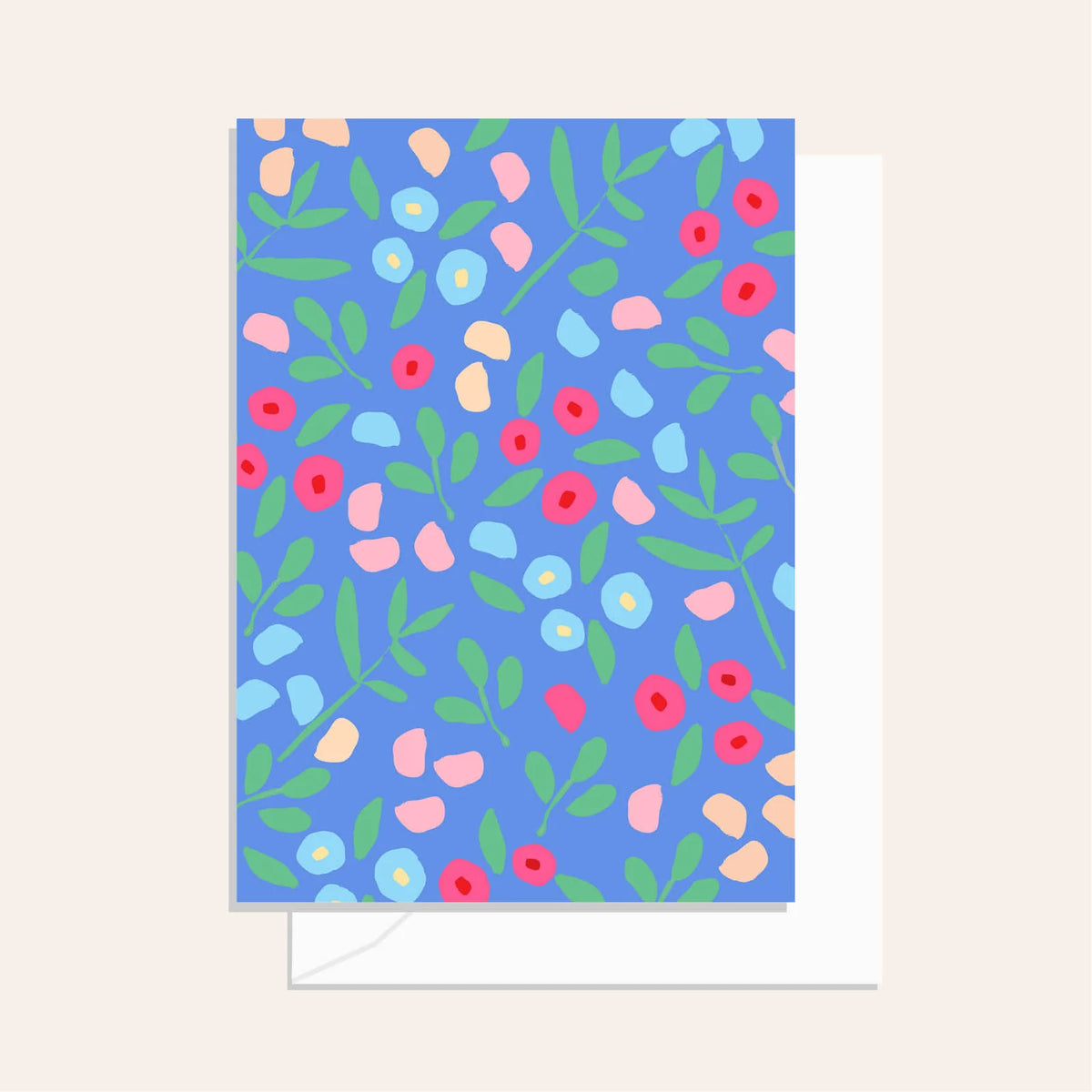 Elm Paper | Garden  Floral Pink and Cobolt