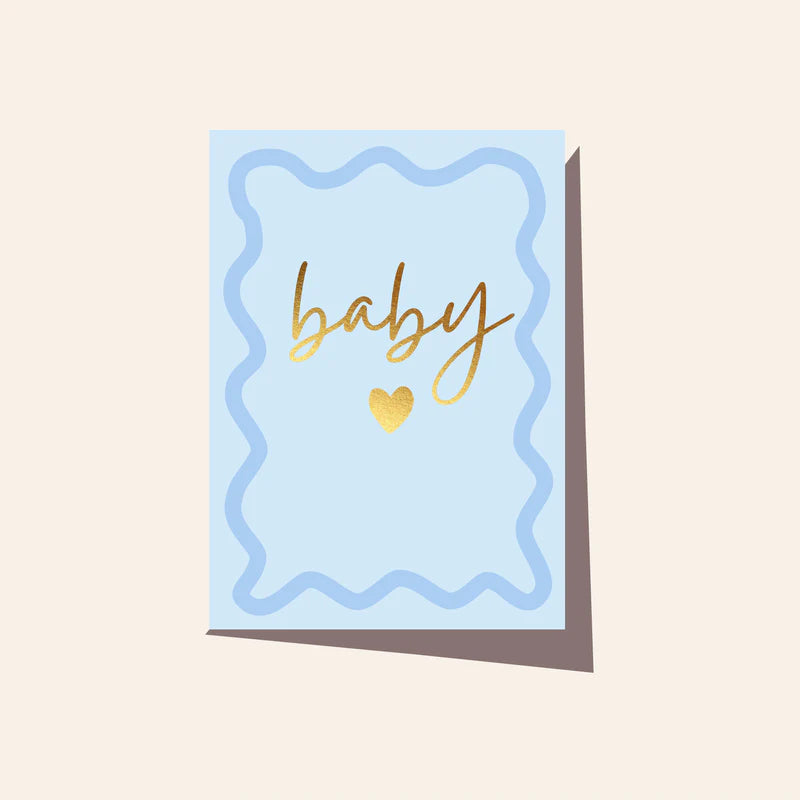 Elm Paper | Wavy Baby Blue Card