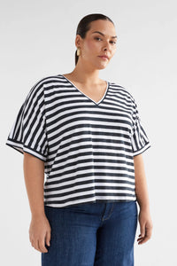 ELK | Seter Tee - Navy + White Stripe