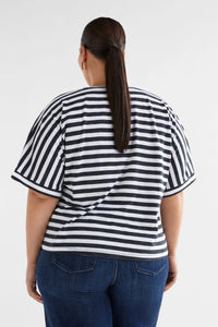 ELK | Seter Tee - Navy + White Stripe