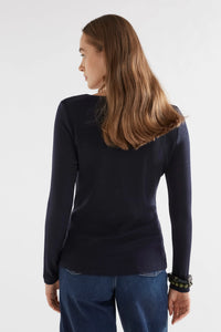 ELK | Grej Long Sleeve Merino Knit Top - Navy