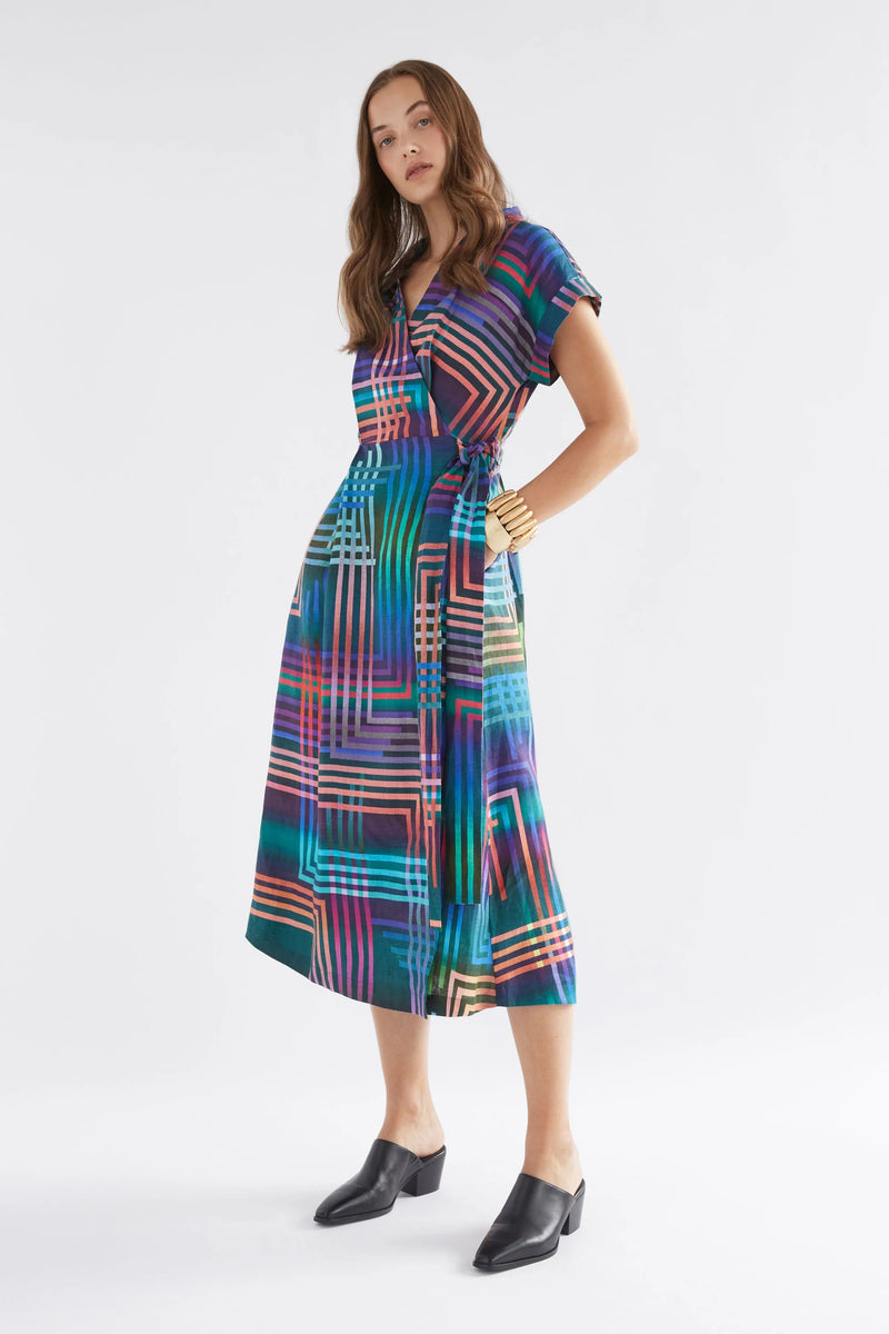 ELK | Minnen Wrap Dress - Navy Lighten Print