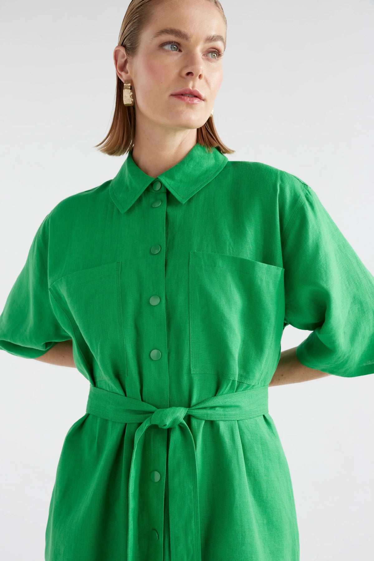 ELK | Nayte Linen Dress - Vine Green