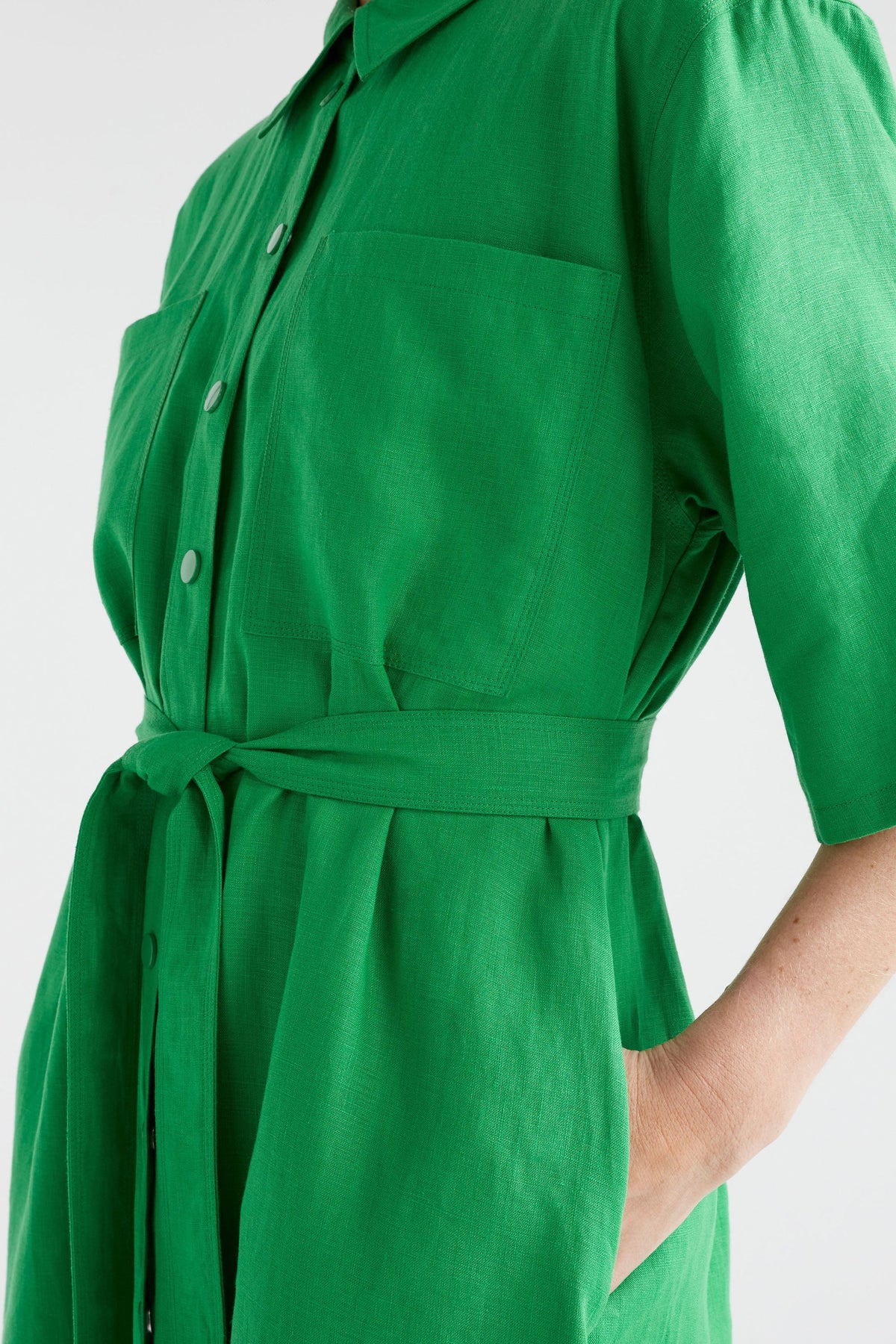 ELK | Nayte Linen Dress - Vine Green