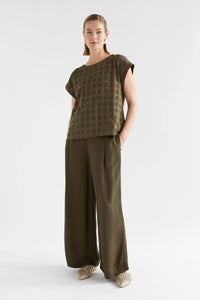 ELK | Grid Burnout Top - Olive Moss