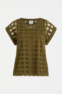 ELK | Grid Burnout Top - Olive Moss