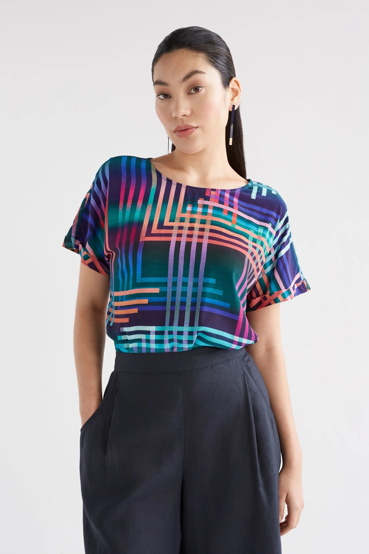 ELK | Eryn Top - Navy Lighten Print