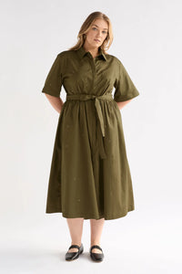 ELK | Stuud Long Shirt Dress - Olive