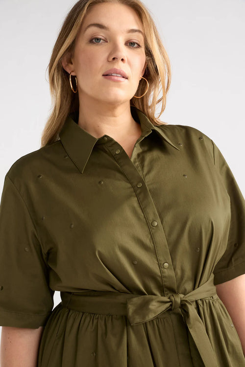 ELK | Stuud Long Shirt Dress - Olive