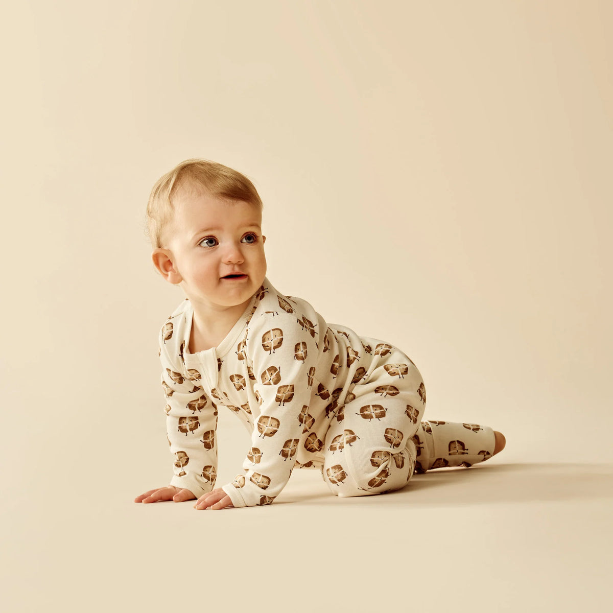 Wilson + Frenchy | Hot Cross Buns Organic Zipsuit With Feet