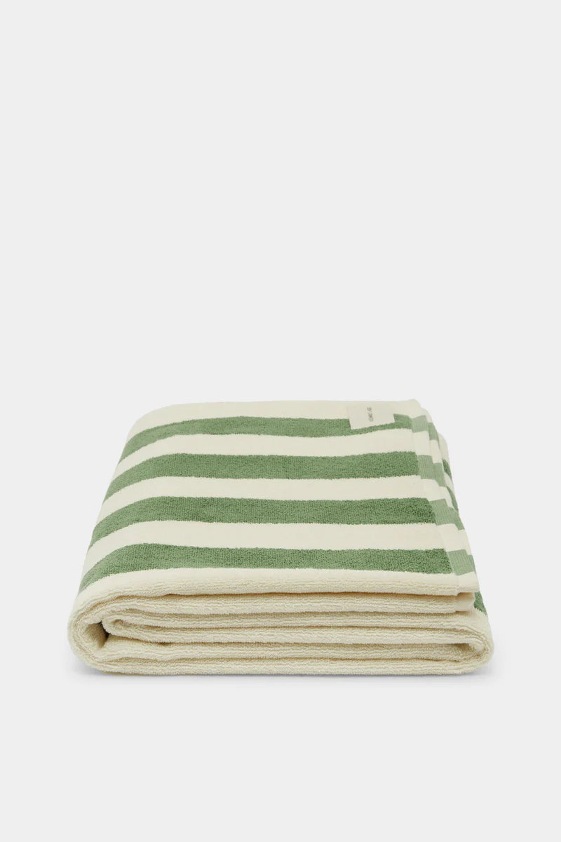 Assembly Label | Cotton Stripe Beach Towel - Pandan/Cream