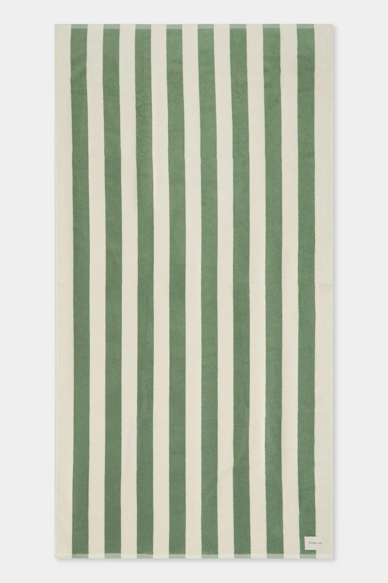 Assembly Label | Cotton Stripe Beach Towel - Pandan/Cream