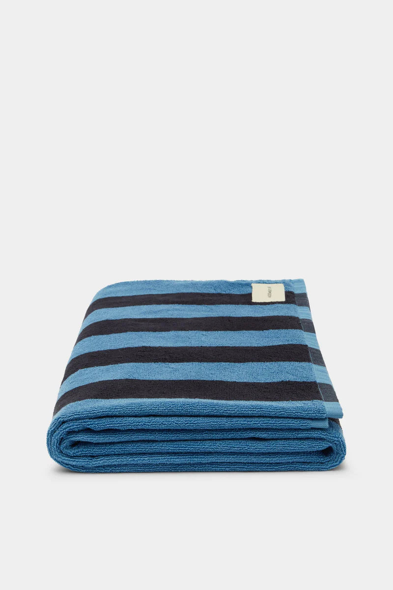 Assembly Label | Cotton Stripe Beach Towel - Bahama/True Navy