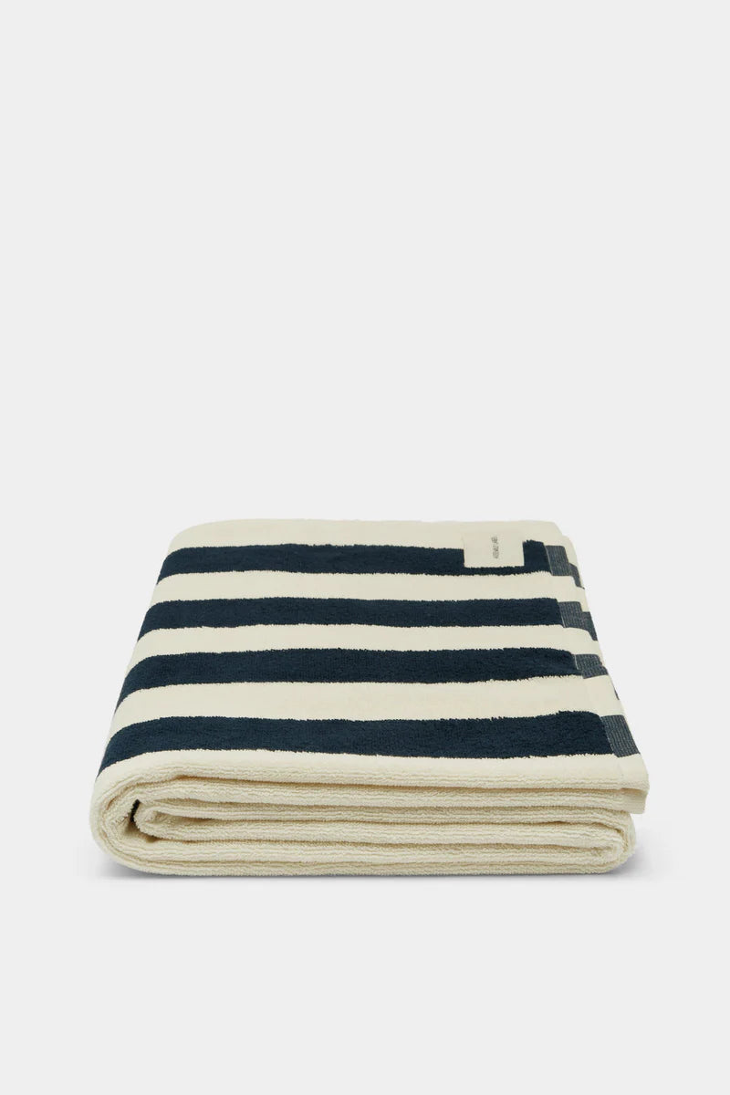 Assembly Label | Cotton Stripe Beach Towel - Navy/Cream