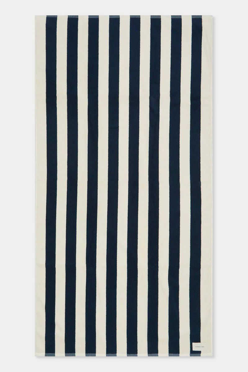 Assembly Label | Cotton Stripe Beach Towel - Navy/Cream