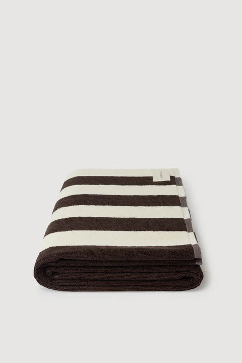 Assembly Label | Signature Stripe Beach Towel - Ganache/Cream