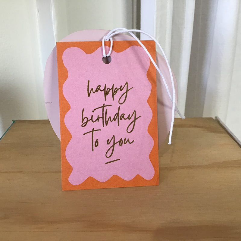 Elm Paper | Wavy Birthday Sunset Gift Tag
