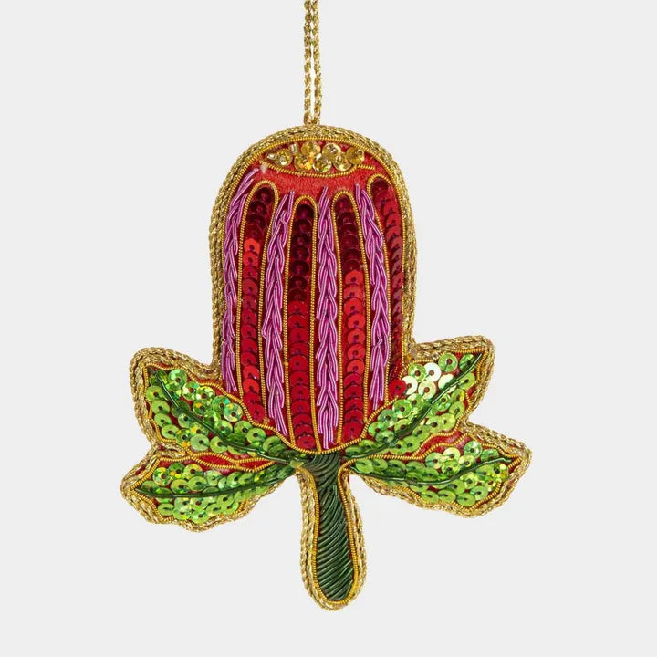 BANKSIA BEAUTY SEQUIN TREE DECORATION