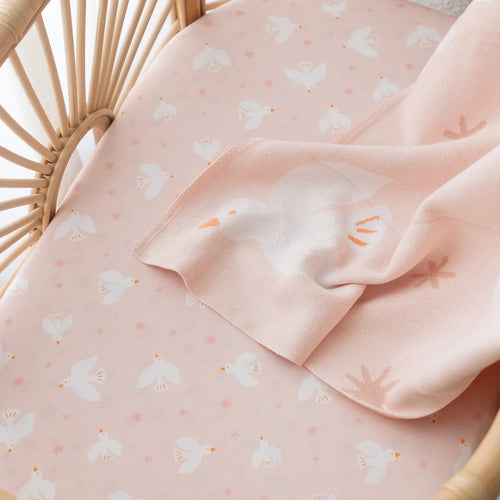 Fox & Fallow | Pink Ducks Organic Fitted Cot Sheet
