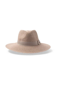beige wide brimmed sun hat
