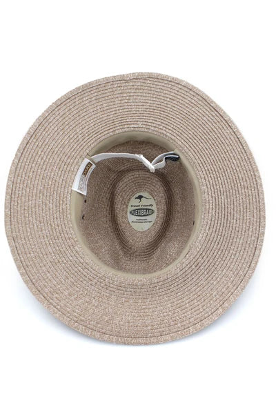 Fiona Flexibraid® Wide Brimmed Fedora - Sandstone
