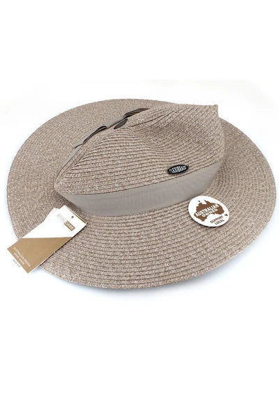 Fiona Flexibraid® Wide Brimmed Fedora - Sandstone