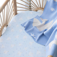 Fox & Fallow | Blue Doves Organic Fitted Cot Sheets