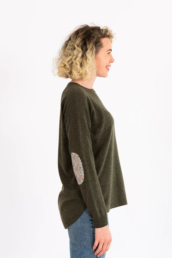 Bow & Arrow | Khaki Swing Jumper with Katie & Millie Liberty Patches