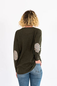 Bow & Arrow | Khaki Swing Jumper with Katie & Millie Liberty Patches