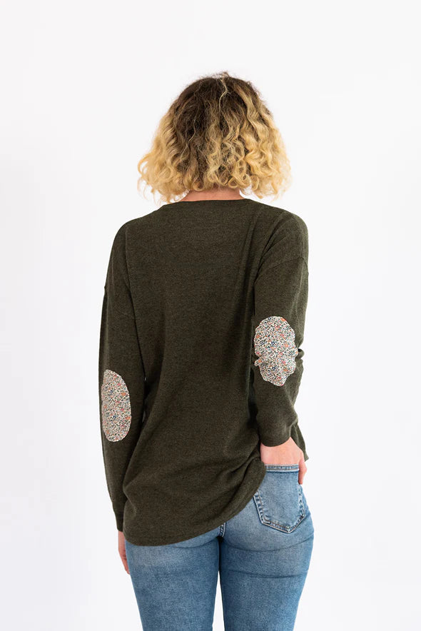 Bow & Arrow | Khaki Swing Jumper with Katie & Millie Liberty Patches