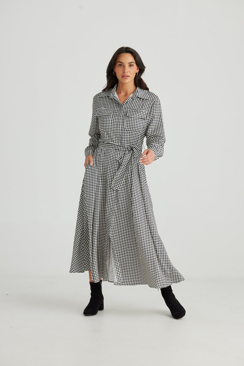 Brave + True | Rossellini Dress - Black Houndstooth