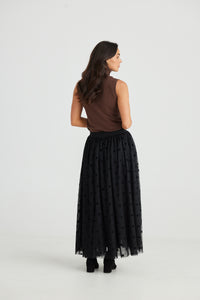 Brave + True | Carrie Skirt - Black Polka Dot