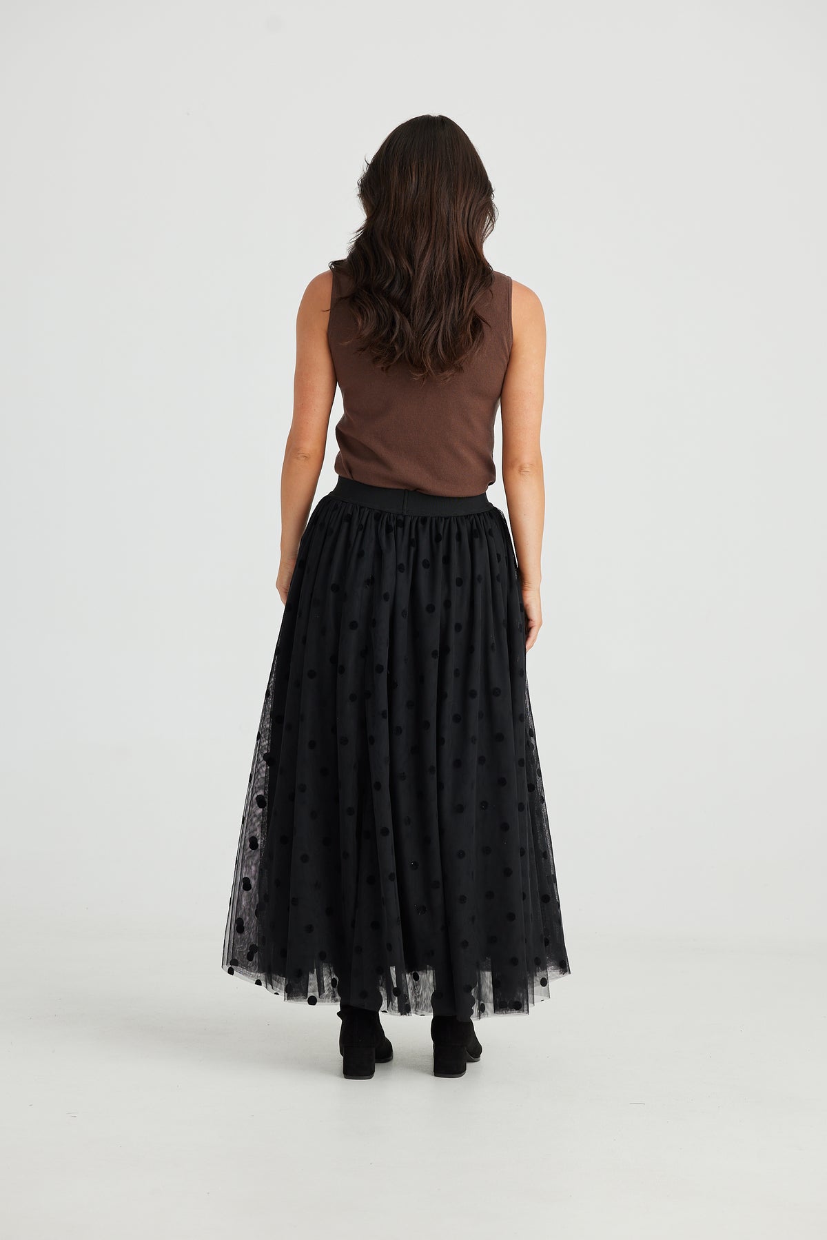 Brave + True | Carrie Skirt - Black Polka Dot