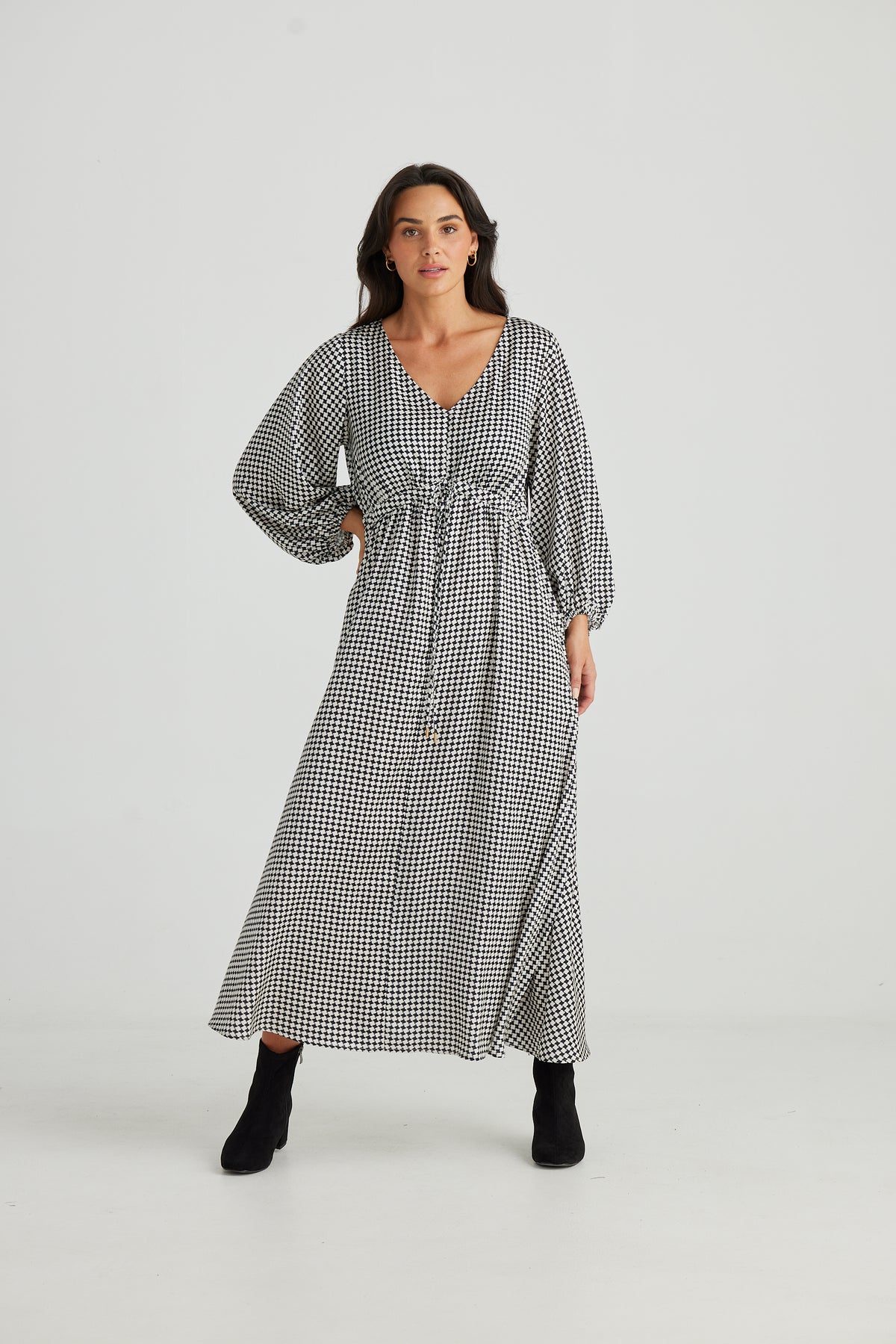 Brave + True | Daylight Dress - Black Houndstooth