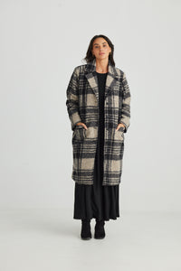 Brave & True | Lana Coat - Black Check