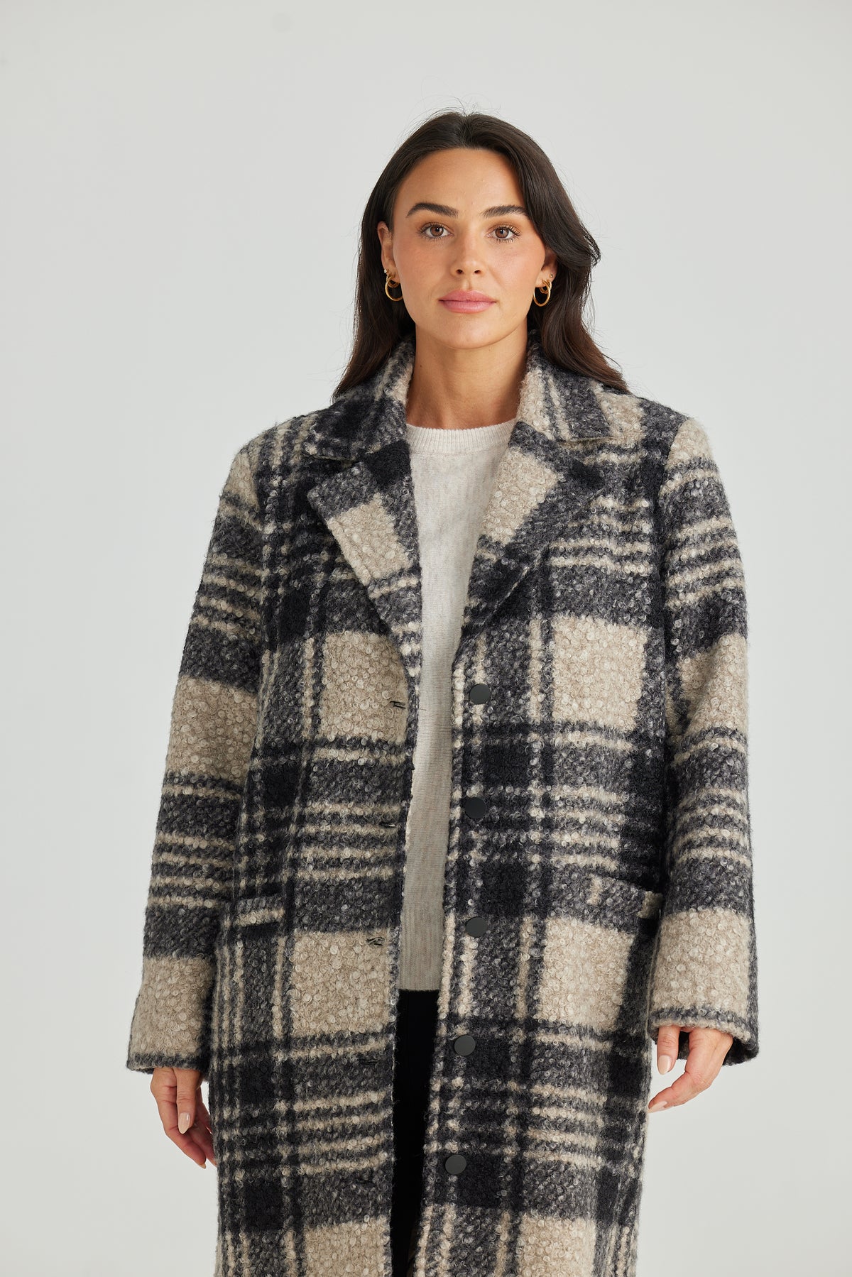 Brave & True | Lana Coat - Black Check