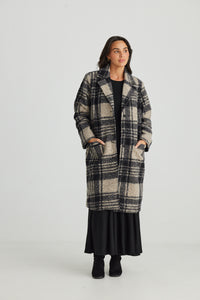 Brave & True | Lana Coat - Black Check