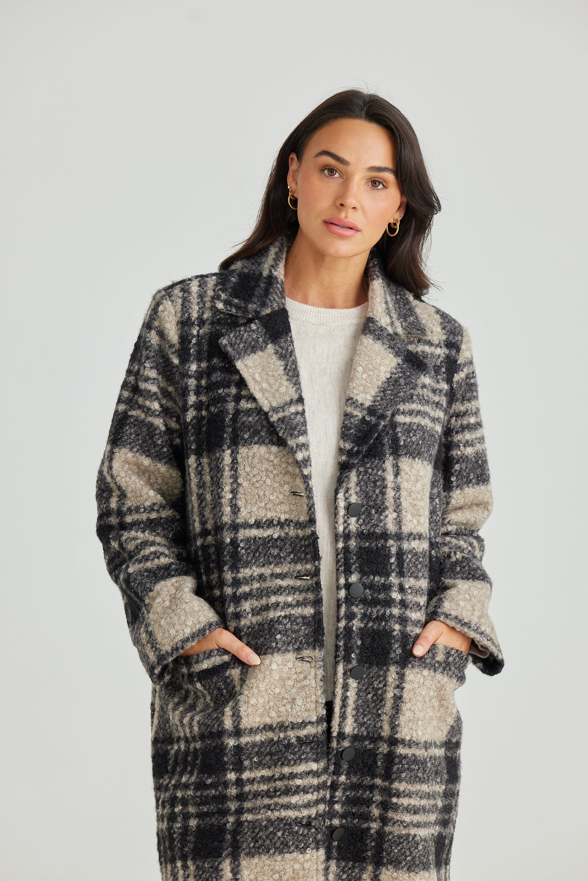 Brave & True | Lana Coat - Black Check