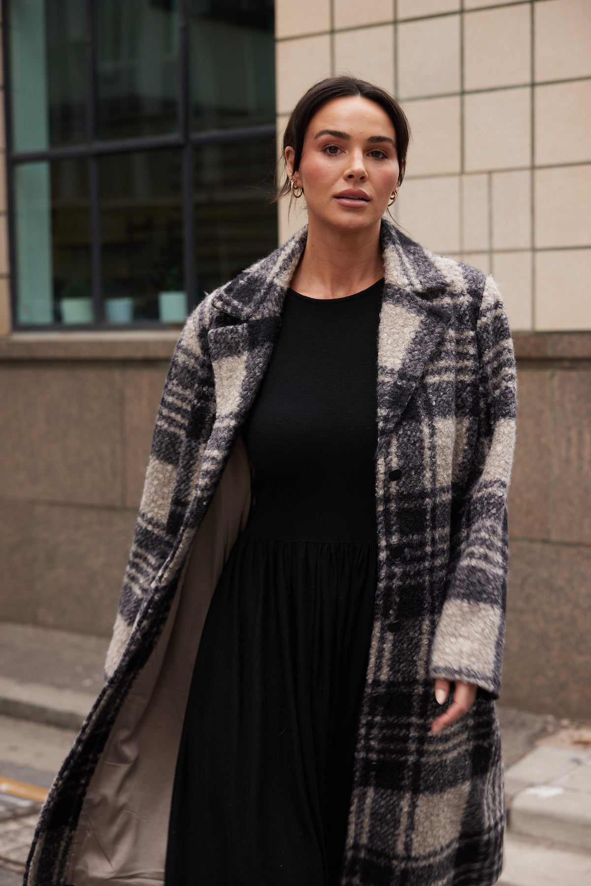 Brave & True | Lana Coat - Black Check